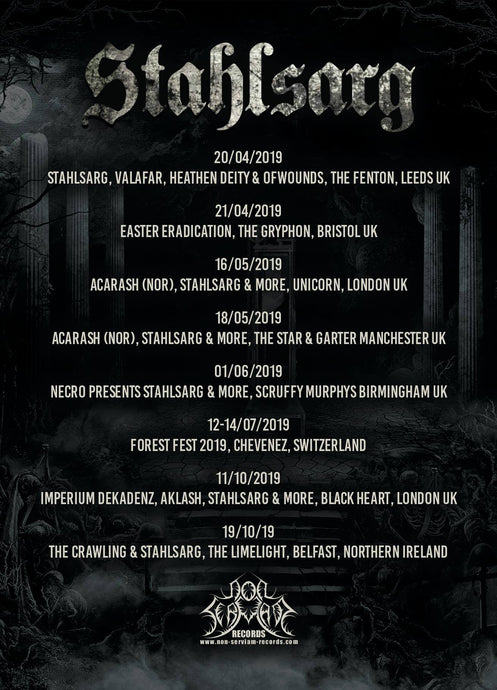 Stahlsarg added more live shows.