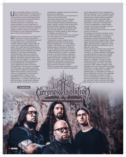 Rock Hard Italy did an interview with Perennial Isolation.