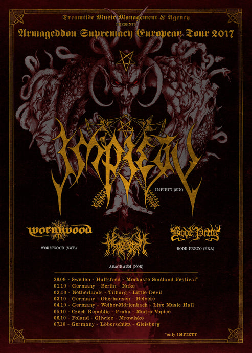 Wormwood will support Impiety on tour through Europe!
