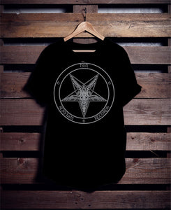 Non Serviam Records "Pentagram T-Shirt" (sliver/metalic logo)